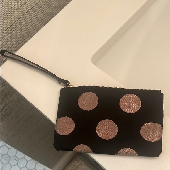 Kate Spade Black and Gold Polka Dot Clutch - Picture 3 of 5